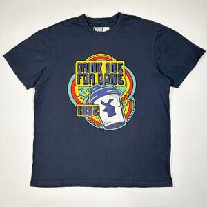 Dutch Bros T Shirt Retro 90s Grahic Coffee Culture Retro‎ Navy Gray Blue XL